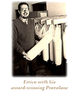 Errico with his award-winning Provolone